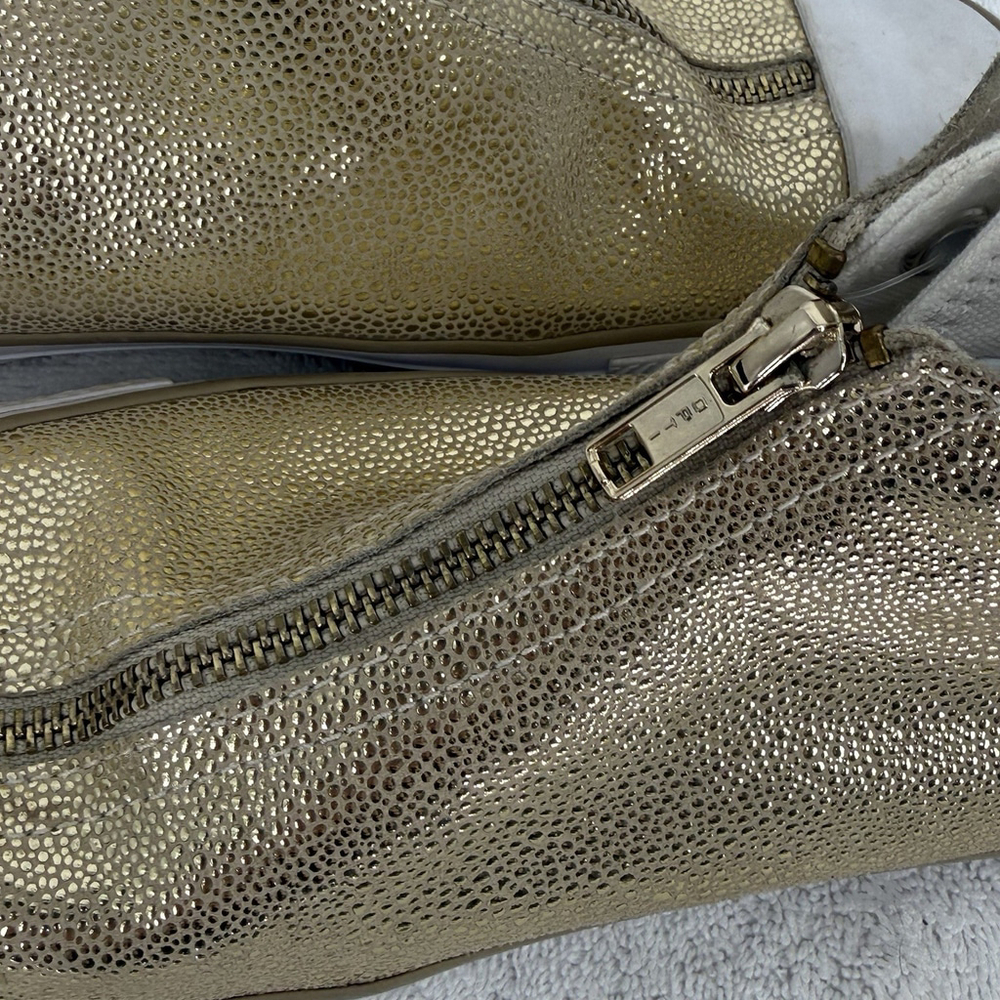 Converse CTAS Classic Shroud Hi Gold Metallic Pebble Grain Leather Size 8 - Picture 3 of 6